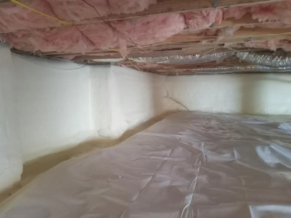 Crawl space encapsulation with closed-cell spray foam for Attic Insulation in Enfield